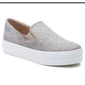 J/SLIDES Women's Woven Gray Slip-On Sneakers